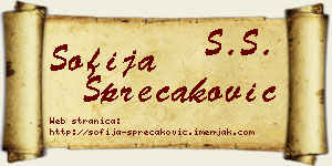 Sofija Sprečaković vizit kartica